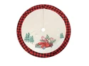 Idealforce Red Vintage Christmas Tree Skirt, Traditional Holiday Decor, Xmas Festive Home Decoration for Seasonal Parties Idealforce Red Vintage Christmas Tree Skirt, Traditional Holiday Decor, Xmas Festive Home Decoration for Seasonal Parties
