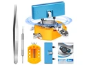 Watch Battery Replacement Tool Kit, Watch Wrench Back Remover for Rotate Open Watch Cover, Watch Case Opener Set with Watch Back Remover Holder, Only for Grooved Watches Watch Battery Replacement Tool Kit, Watch Wrench Back Remover for Rotate Open Watch Cover, Watch Case Opener Set with Watch Back Remover Holder, Only for Grooved Watches