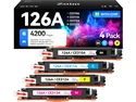 126A Toner Cartridge Set 4-Pack Replacement for HP 126A CE310A CE311A CE312A CE313A Toner Compatible with HP LaserJet Pro 100 Color MFP M175nw CP1025 CP1025nw M275 Printer Black Cyan Magenta Yellow 126A Toner Cartridge Set 4-Pack Replacement for HP 126A CE310A CE311A CE312A CE313A Toner Compatible with HP LaserJet Pro 100 Color MFP M175nw CP1025 CP1025nw M275 Printer Black Cyan Magenta Yellow