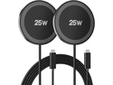 Core Tech Magnetic Wireless Charger 2-Pack, Up to 25W Charging Pads with 1.2m USB-C Cables, for Compatible iPhone 12-17 and AirPods Cases, Black Core Tech Magnetic Wireless Charger 2-Pack, Up to 25W Charging Pads with 1.2m USB-C Cables, for Compatible iPhone 12-17 and AirPods Cases, Black