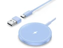 Core Tech Magnetic Wireless Charger 1-Pack, 3.96ft USB-C Cable with USB-A Adapter, Charging Pad for Compatible iPhone 12-17 and AirPods Cases, Blue Core Tech Magnetic Wireless Charger 1-Pack, 3.96ft USB-C Cable with USB-A Adapter, Charging Pad for Compatible iPhone 12-17 and AirPods Cases, Blue