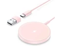 Core Tech Magnetic Wireless Charger 1-Pack, 3.96ft USB-C Cable with USB-A Adapter, Charging Pad for Compatible iPhone 12-17 and AirPods Cases, Pink Core Tech Magnetic Wireless Charger 1-Pack, 3.96ft USB-C Cable with USB-A Adapter, Charging Pad for Compatible iPhone 12-17 and AirPods Cases, Pink