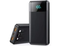 Core Tech - 60800mAh 25W Fast-Charge Power Bank with Built-In Cables and LED Display - Black Core Tech - 60800mAh 25W Fast-Charge Power Bank with Built-In Cables and LED Display - Black