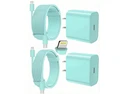Core Tech - 2-Pack USB-C Fast Wall Charger with 6 ft & 10 ft USB-C to Lightning Cables for iPhone - Green Core Tech - 2-Pack USB-C Fast Wall Charger with 6 ft & 10 ft USB-C to Lightning Cables for iPhone - Green