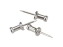 Gem Aluminum Head Push Pins, Aluminum, Silver, 1/2", 100/Box CPAL4