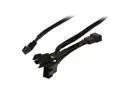 Black Net Jacket Sleeved 16 inch(8+4+4) daisy chained 1 to 3 Motherboard PWM Fan 4-pin  Power Splitter Hub Adapter Cable