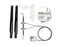 FV-AXE210NG Wi-Fi 6E Desktop Kit Wireless Adapter Bluetooth 5.2 + 3000Mbps 2.4Ghz 5Ghz 6Ghz M.2 2230 Key E With Intel AX210 AX210NGW 802.11ax/ac Support MU-MIMO OFDMA Windows 10/11 With 6Dbi Antenna
