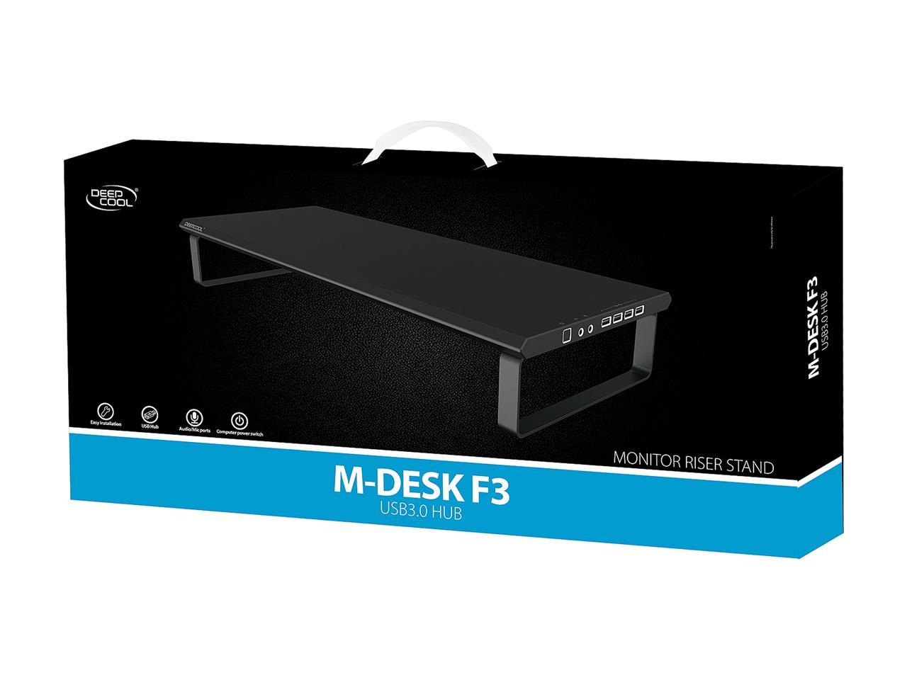 DeepCool M-Desk F3 Supporto per Monitor e Laptop 4 USB 2.0 Desktop Monitor Elevator