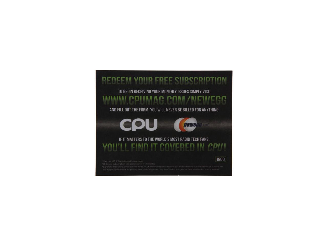 Newegg Free CPU Magazine Coupon