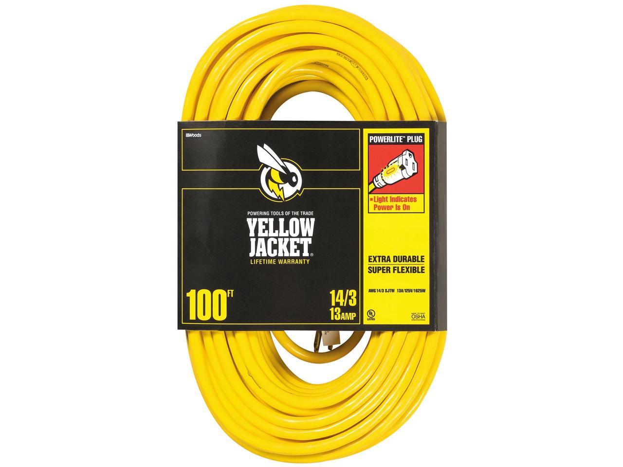 Coleman Cable 02888 100' 14/3 Yellow Jacket® Extension Cord