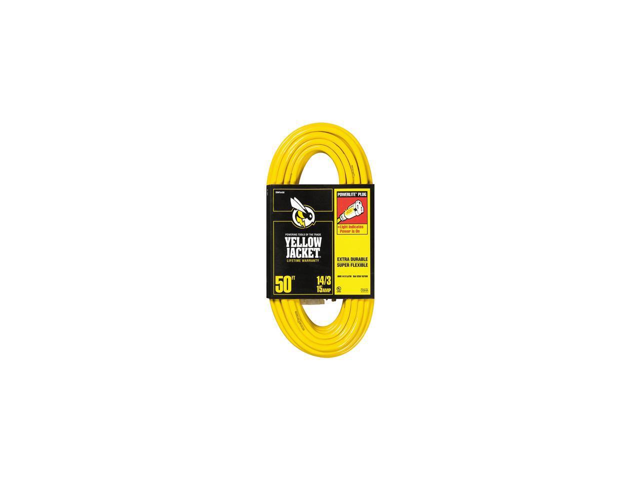 Coleman Cable 02887 50' 14/3 Yellow Jacket® Extension Cord