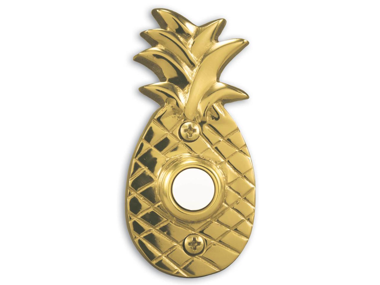 Door Bell Brass Pineapple lighted Button Doorbell solidbrass Wired Brand New!!! 