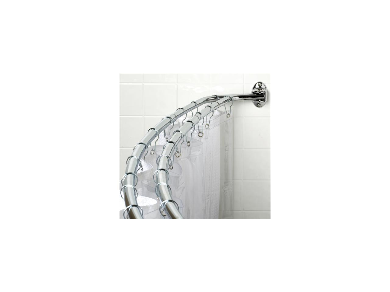 Zenith 35602SS 72" Chrome Adjustable Curved Double Shower Curtain Rod