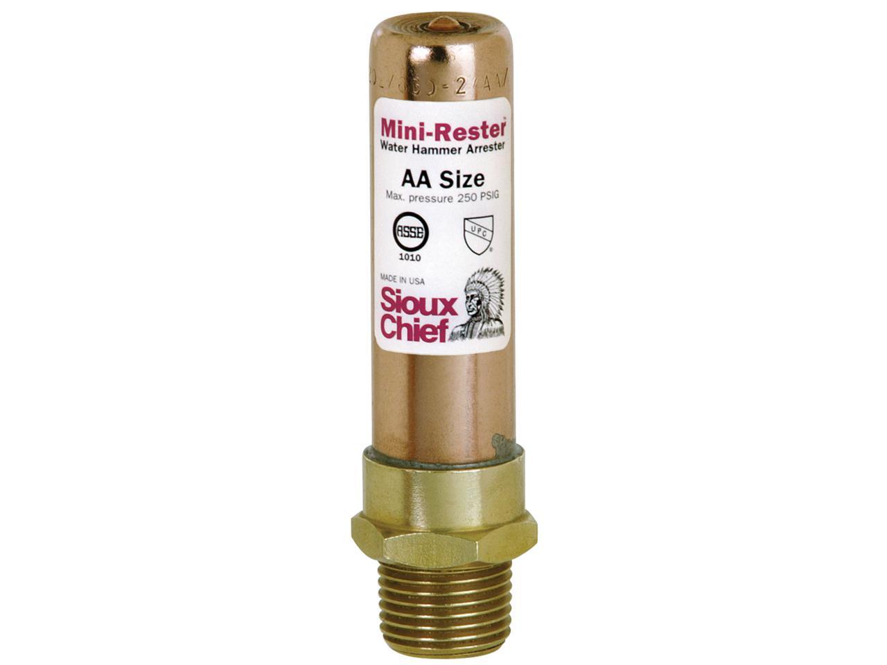 SIOUX CHIEF 6602 1/2" MIP Thread Mini Rester Residential Water Hammer