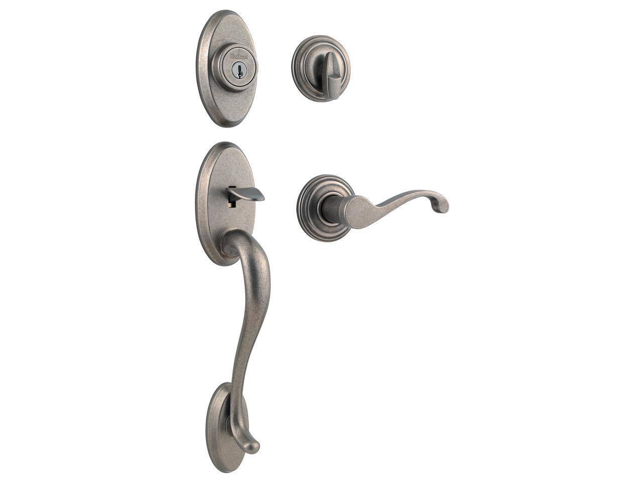 Kwikset Signature Series 98001132 Rustic Pewter Smartkey™ Shelburne™ Handleset With