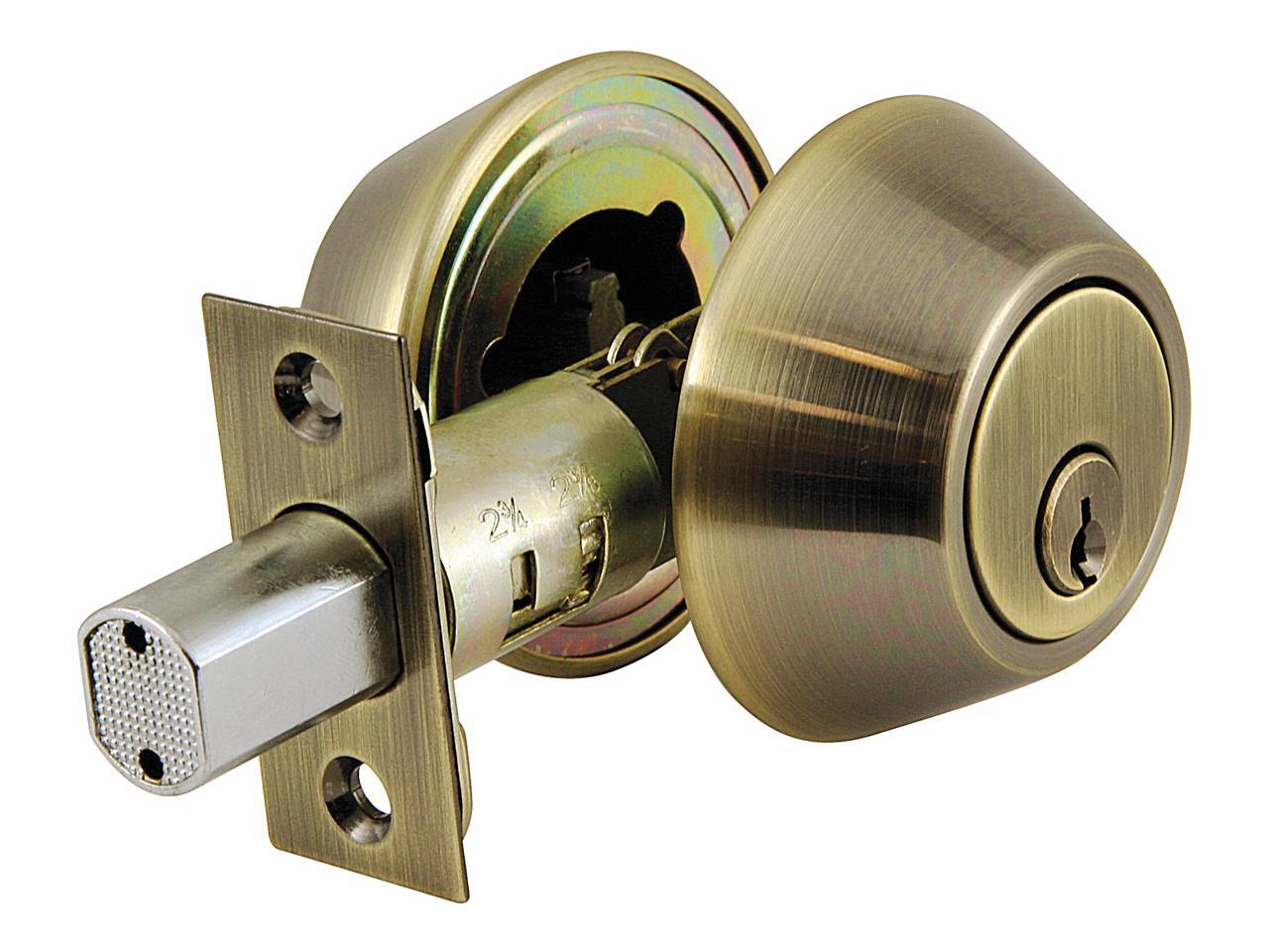 Ultra Hardware 43720 Antique Brass Double Cylinder Deadbolt Lockset