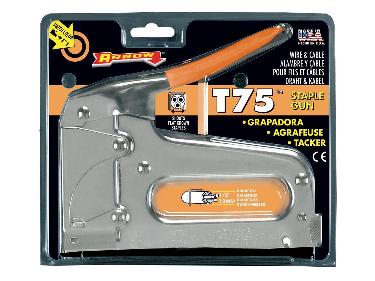 Arrow Fastener T75 Wire and Cable Gun, Fits up to 1/2Inch Wires