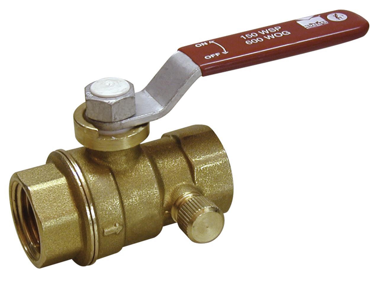 Mueller Industries 107755NL 1" Low Lead Ball Valve With Auto Drain