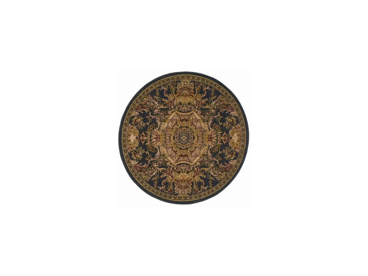 Shaw Living Antiquities Aubusson Area Rug Ebony 7'4" Round 3X67464500