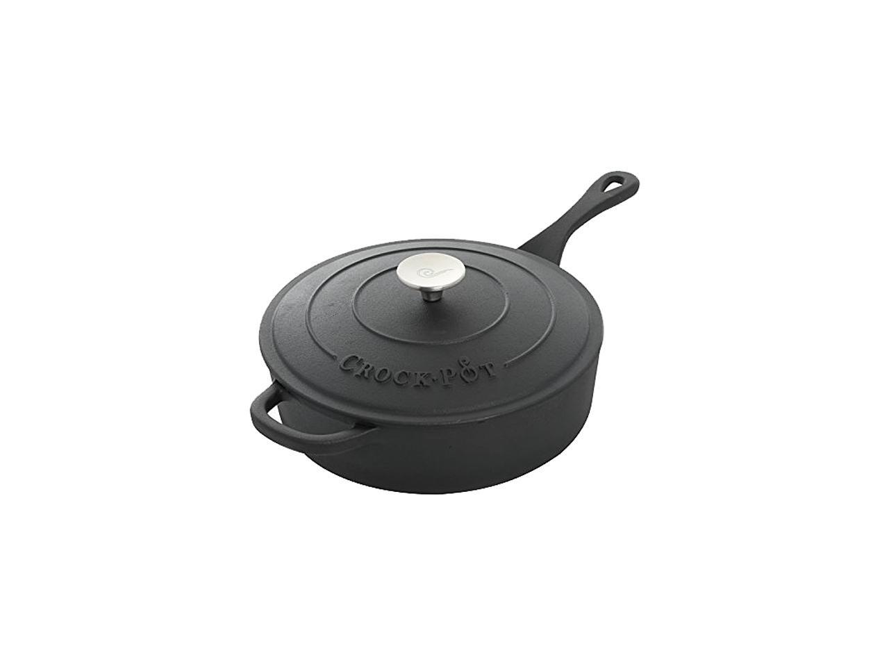 Crock Pot Artisan 3.5 Quart Deep PreSeasoned Cast Iron Saute Pan with