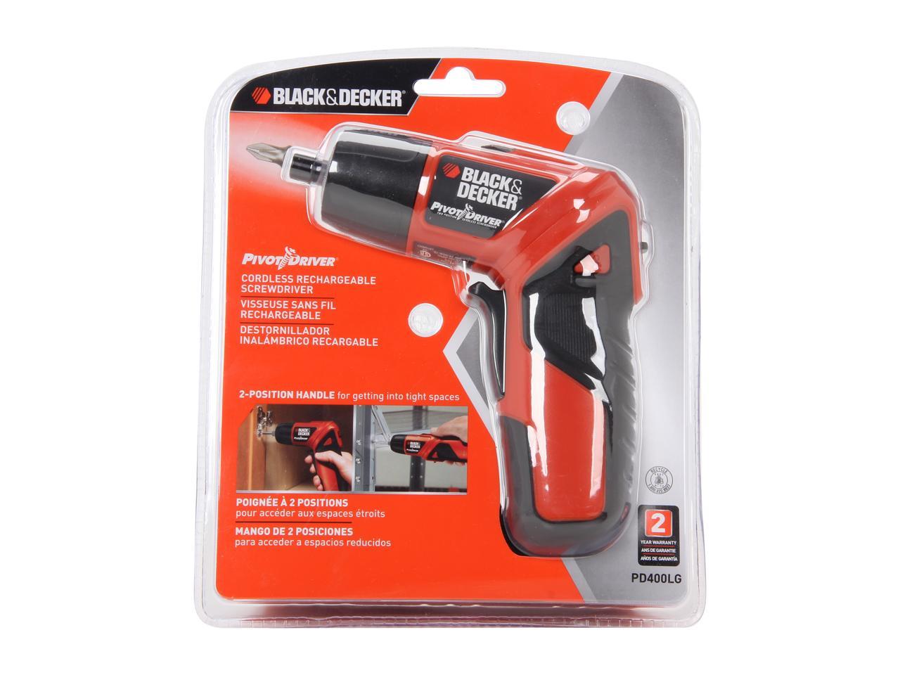 Black & Decker PD400LG PIVOTDRIVER Cordless Rechargeable Screwdriver ...