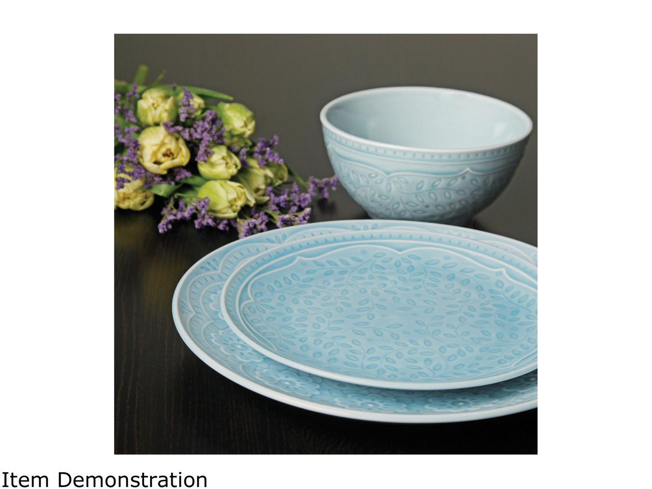 Gibson Alemany 16 Pc Dinnerware Set Aqua