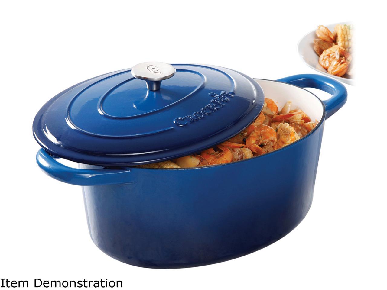 Crock Pot Artisan 7QT Oval Dutch Oven, Blue