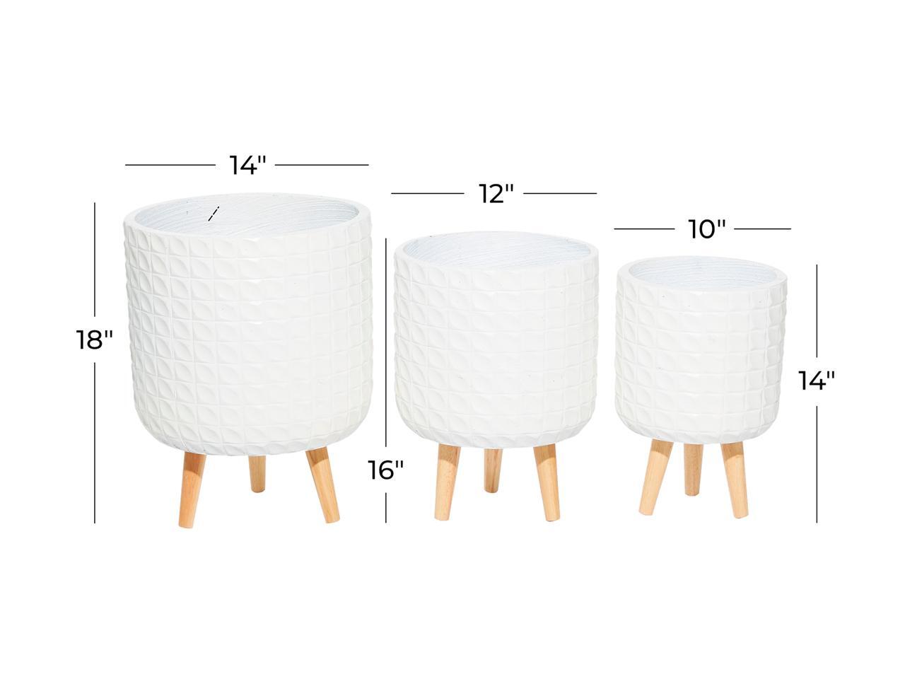 Cedar Crest 302558 CosmoLiving by Cosmopolitan Set of 3 White Planter