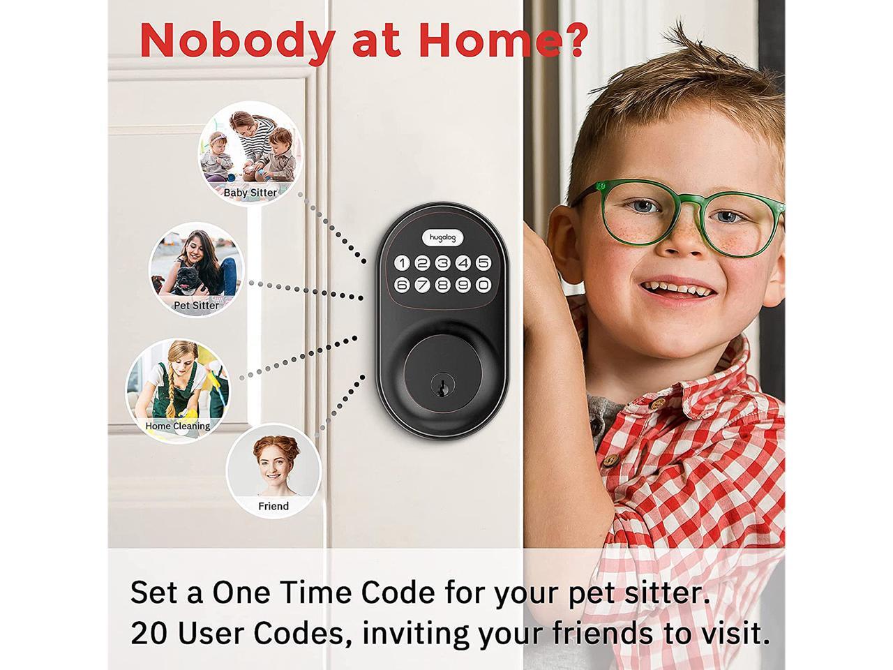 Hugolog Door Lock, Keyless Entry Door Lock, Electronic Deadbolt with