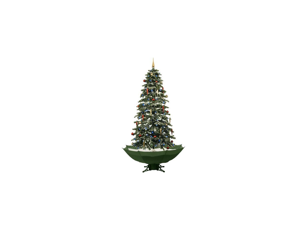 Fraser Hill Farm 67" Snowing Musical Christmas Tree with Green Base and