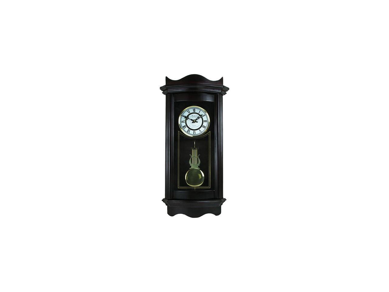 Bedford Clock Collection Weathered Chocolate Wood 25" Wall Clock with
