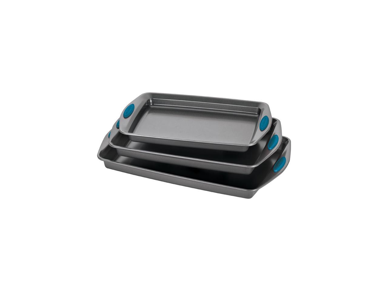 rachael ray 3 piece nonstick bakeware cookie pan set