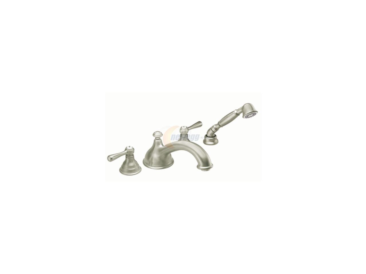MOEN T912BN Kingsley Brushed nickel twohandle low arc roman tub faucet