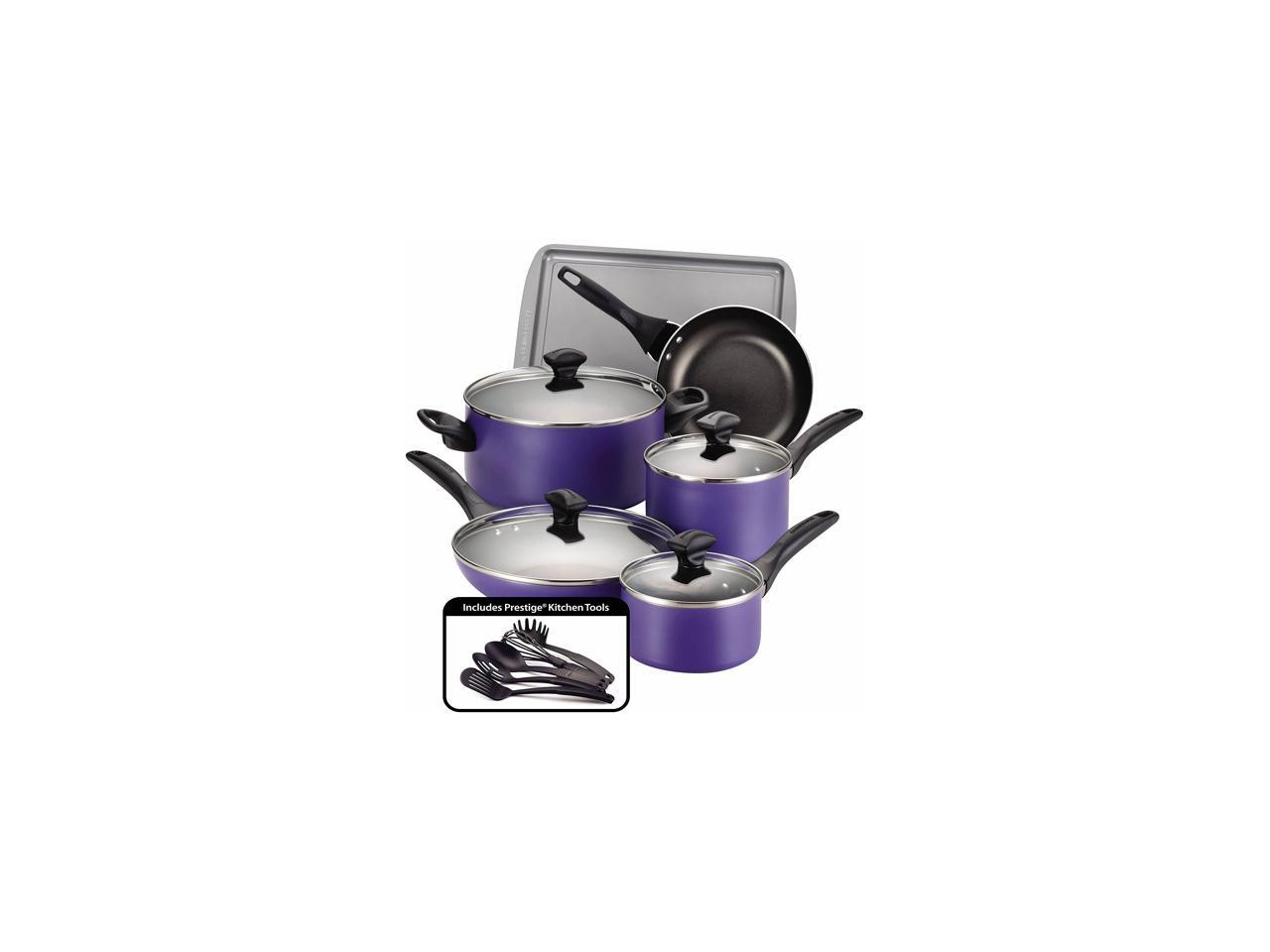 Farberware Dishwasher Safe Nonstick 15Piece Cookware Set in Purple
