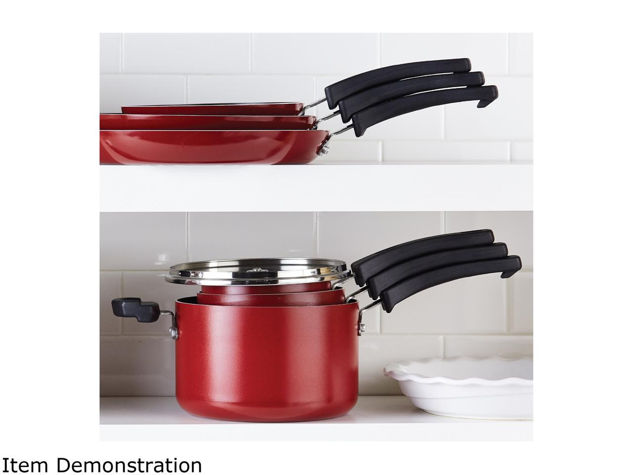 Farberware Neat Nest Space Saving Aluminum Nonstick Covered Saucepan, 2