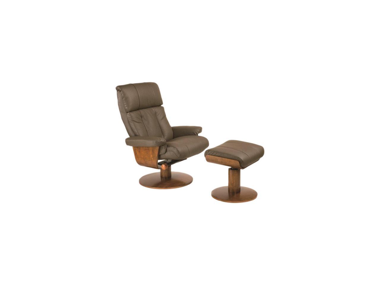 Oslo Collection NORWAY Dark Brown Top Grain Leather Swivel, Recliner