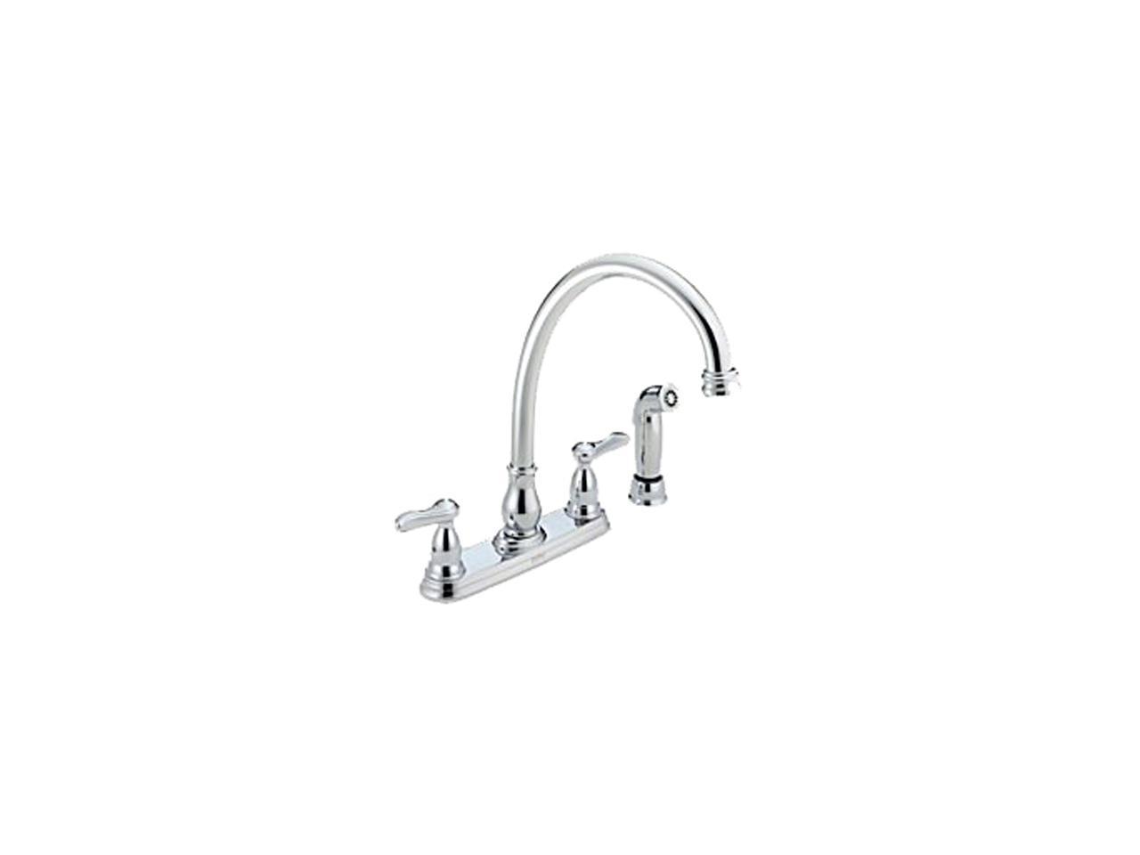 DELTA 2457 Orleans Two Handle Kitchen Faucet with Spray Chrome - Newegg.com