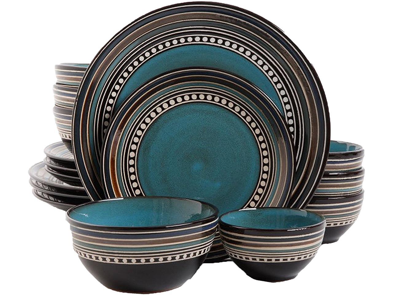 Gibson Overseas Cafe Versailles 16 Piece Double Bowl Dinnerware Set