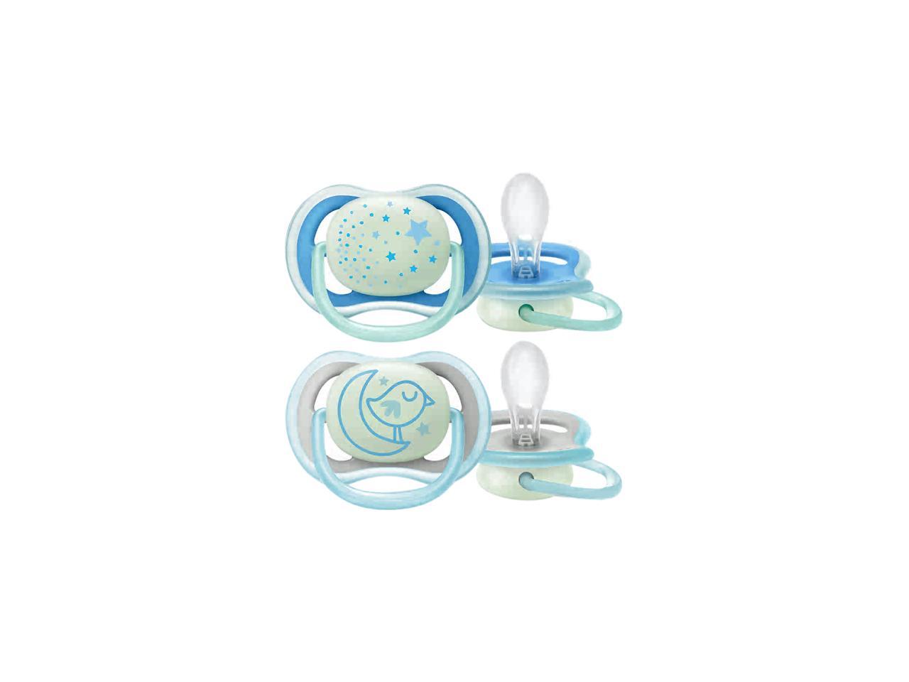 Philips Avent Ultra Air Nighttime Pacifier, 618 Months, Blue, 2pack