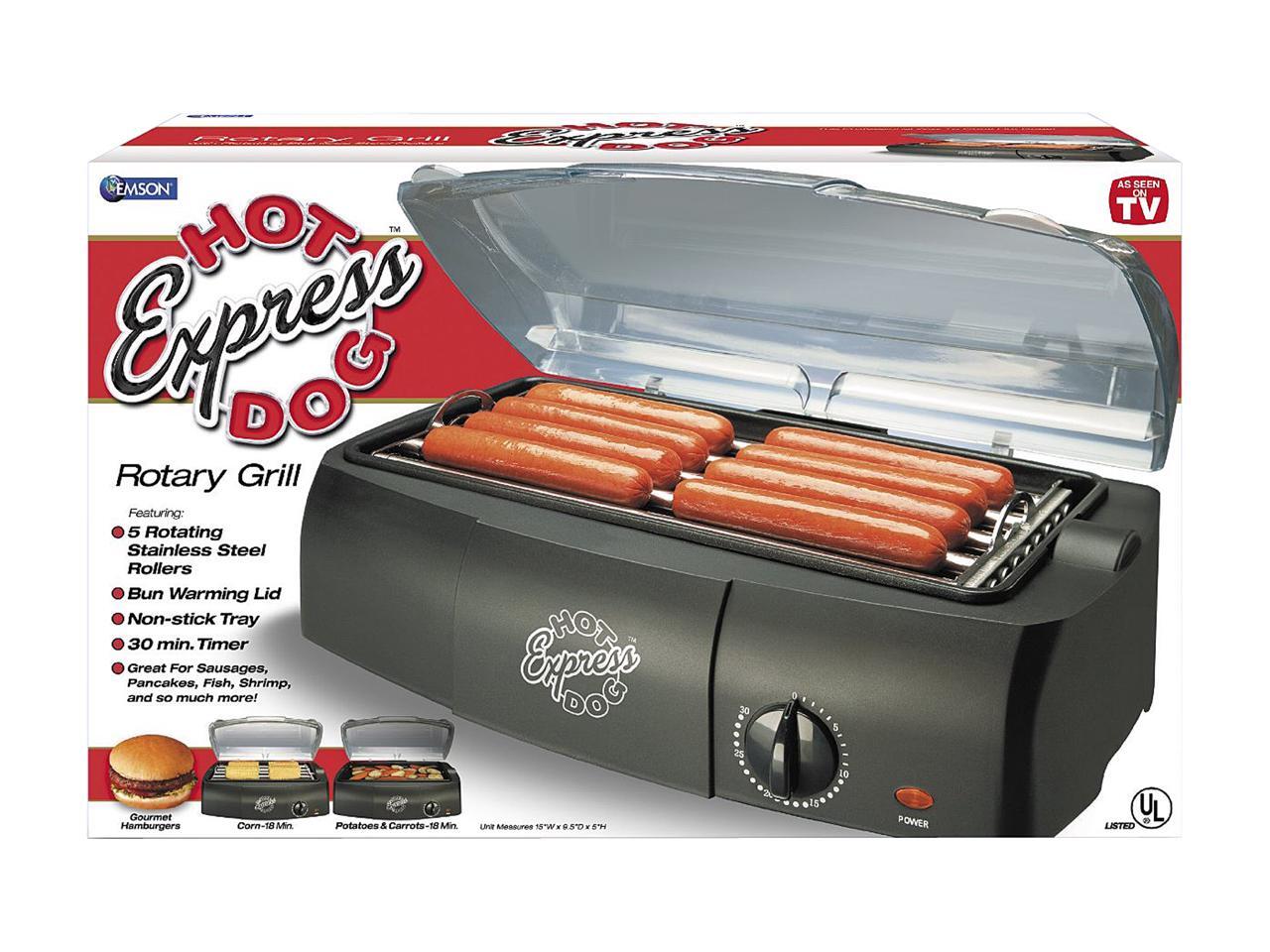 Hot Dog Express Countertop Hot Dog Electric Cooker, Cooks Up to 8 Hot