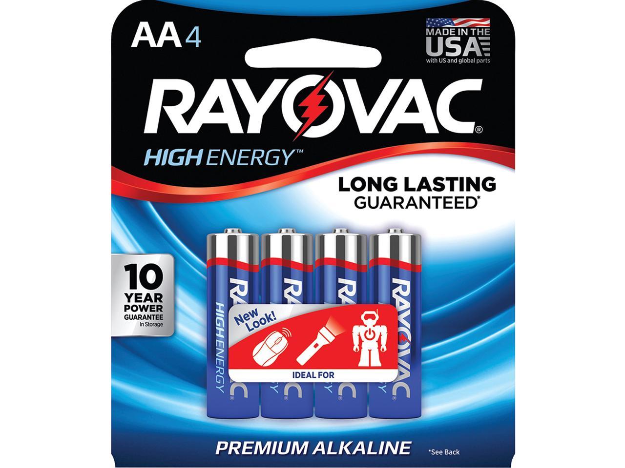 Rayovac 815-4J AA Alkaline Batteries (4 pk) - Newegg.com