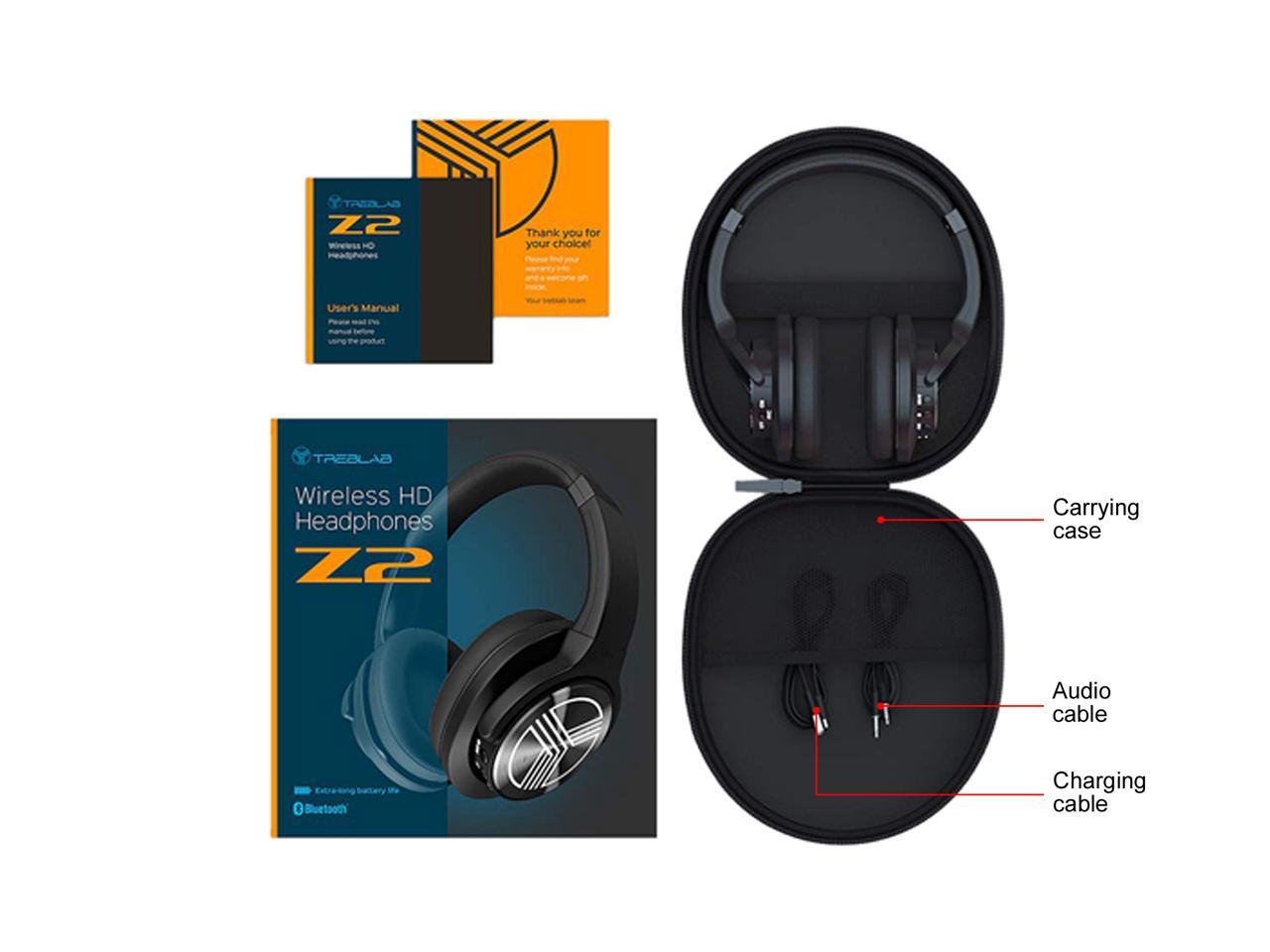 treblab z2 bluetooth headphones over ear