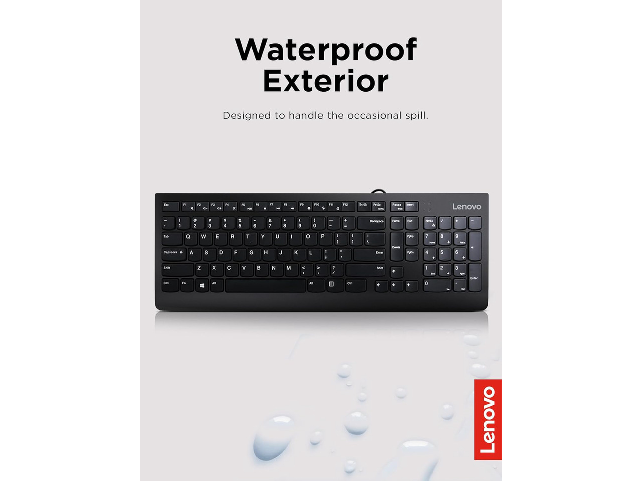 Wireless Combo Lenovo 300 USB Keyboard, Wired, Adjustable Tilt ...