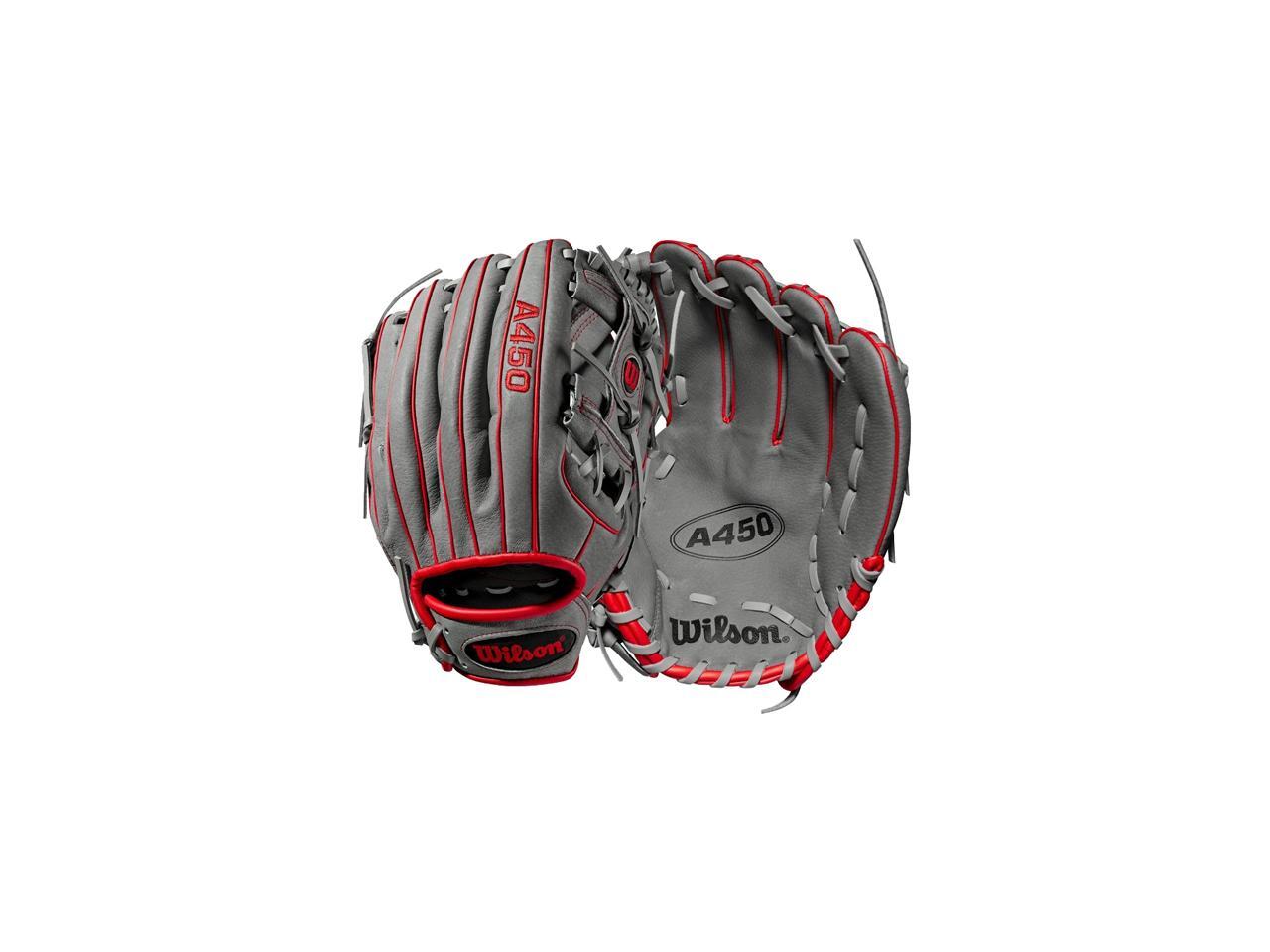 Red/Grey leather shell baseball glove