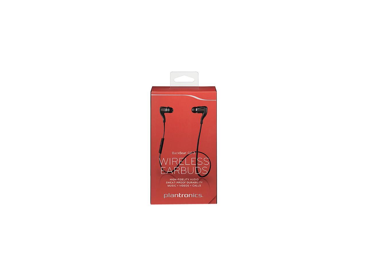 Plantronics Backbeat Go 2 Black Stereo Bluetooth Headset Sweat Proof