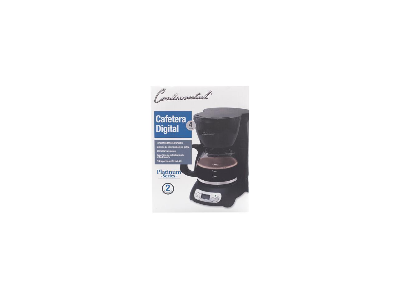 Continental Electric CP43929 4Cup Digital Coffee Maker, Black