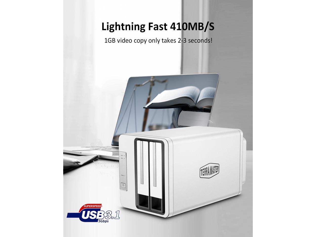 TERRAMASTER D2310 USB Type C External Hard Drive RAID Enclosure USB3.1