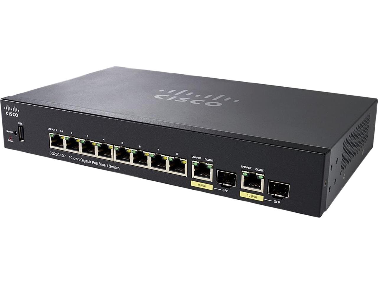 Cisco SG250-10P 10-Port Gigabit PoE Smart Switch - Newegg.ca