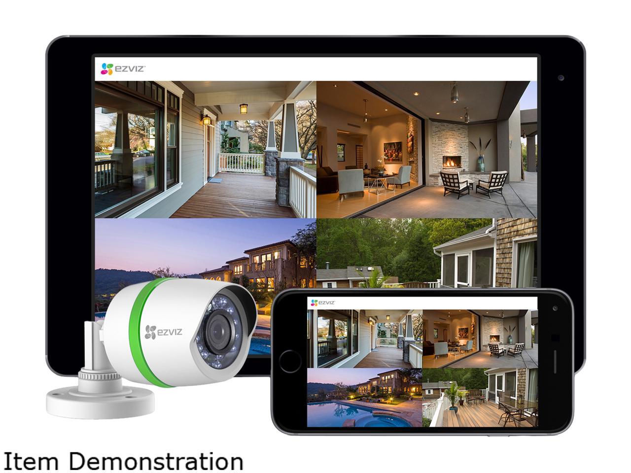 EZVIZ Smart Home HD 720p Surveillance System 4 Weatherproof Cameras