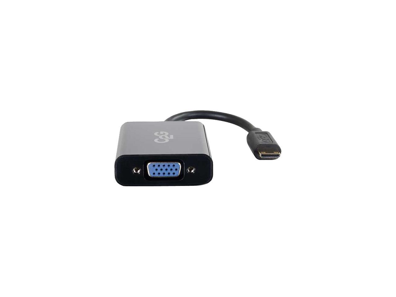 C2g 8In Hdmi Mini To Vga And Audio Adapter Converter Dongle Black